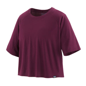 Patagonia Women's Short-Sleeve Capilene Cool Trail Cropped Shirt Night Plum