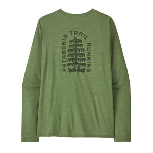Patagonia Women's Long-Sleeved Capilene Cool Daily Graphic Shirt - Lands Tree Trotter: Terrain Green X-Dye