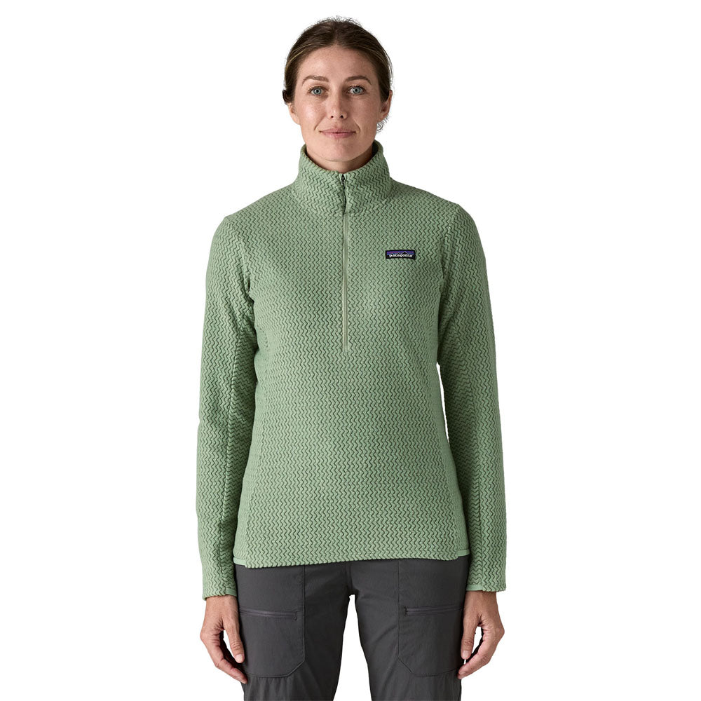 Patagonia Womens R1 Air Zip Neck Ellwood Green