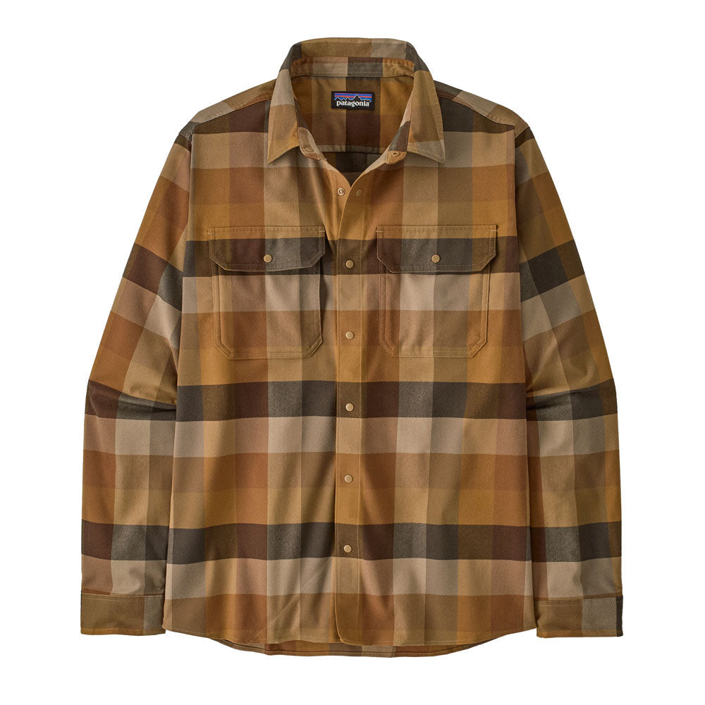 Patagonia Mens Canyonite Flannel Shirt Trail Rider: Nest Brown