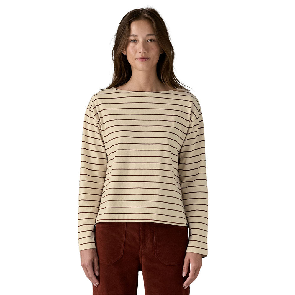 Patagonia Womens Long-Sleeved Mariner Top Boat tripe: Dried Vanilla / S