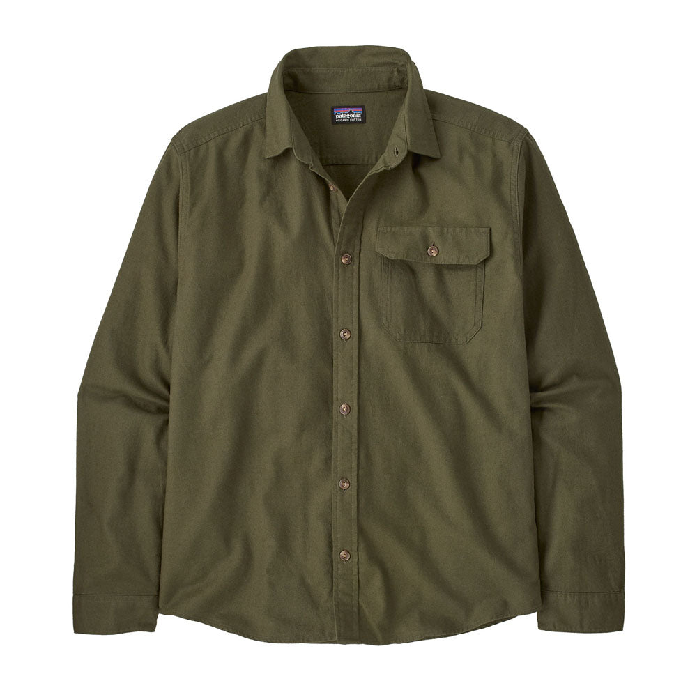 Patagonia Mens Long-Sleeved Lightweight Fjord Flannel Shirt Basin Green