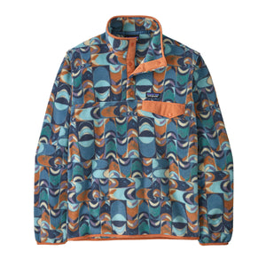 Patagonia Mens Lightweight Synchilla Snap-T Fleece Pullover Swallowtail Geo: Still Blue