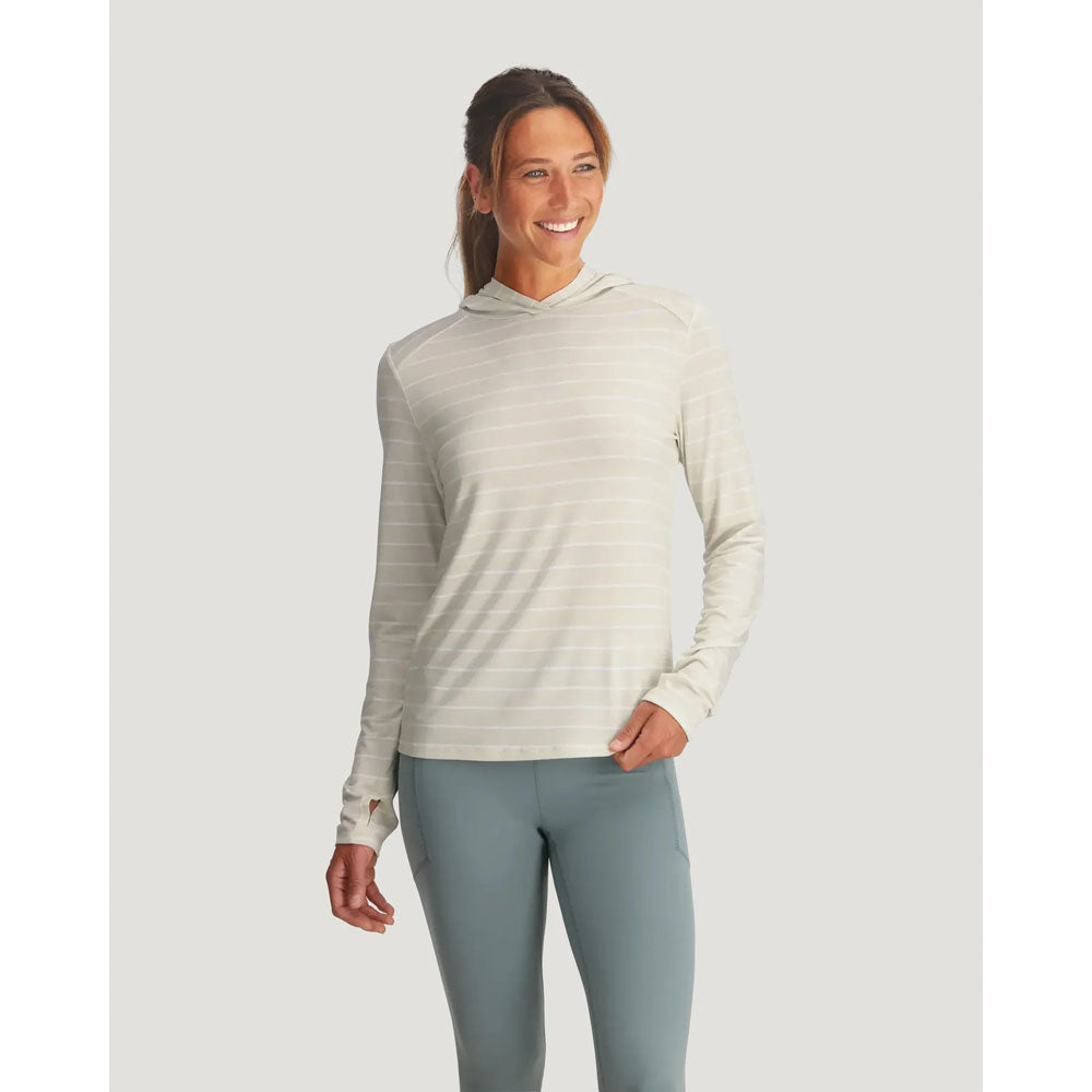 Free Fly Apparel Womens Bamboo Shade Hoodie II Dash Stripe Birch