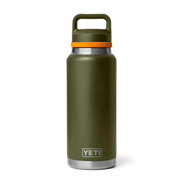 Yeti Rambler 36 oz Water Bottle with Chug Cap Olive/King-Crab-Orange