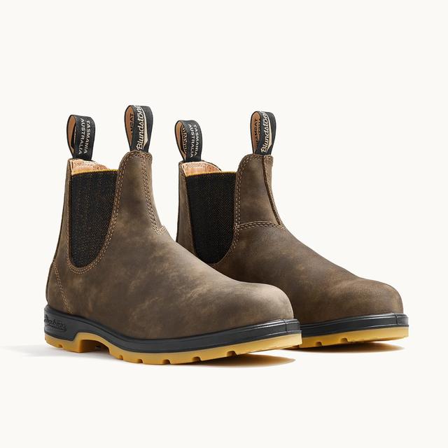 Blundstone Classic Chelsea Boots 1944 Rustic Brown /Mustard-Black Outsole