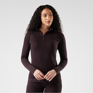 Smartwool Womens Classic Thermal Merino Base Layer 1/4 Zip P85 Mink Heather