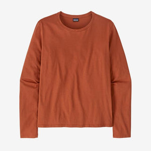 Patagonia W LS Regenerative Organic Certified Cotton Tee BURR Burnished Red