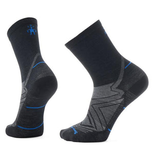 Smartwool Mens Run Zero Cushion Mid Crew Socks 001 Black