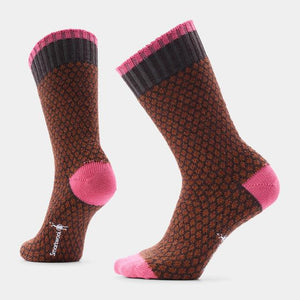 Smartwool Womens Everyday Popcorn Polka Dot Crew Socks 207 Chestnut