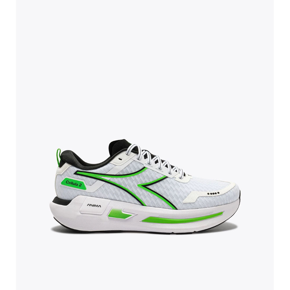Diadora Mens Cellula 2 White/Black/Green FL