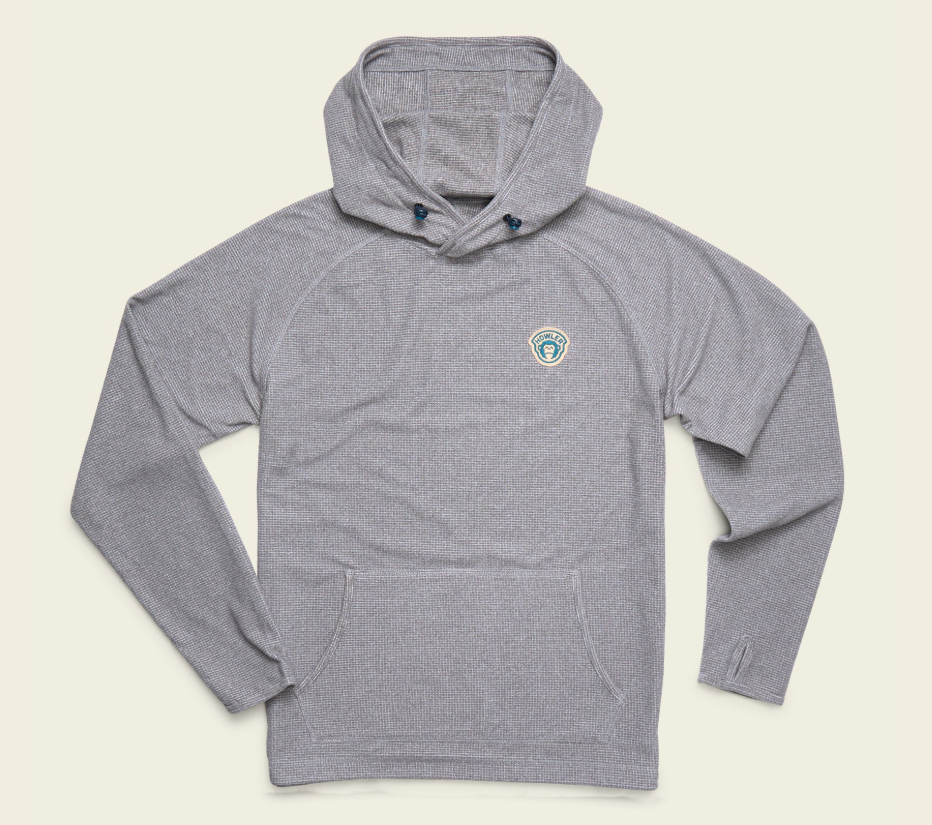 Howler Brothers Mens Palo Duro Grid Fleece Hoodie DEE Deep Grey Heather