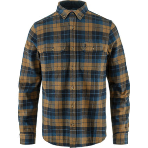 Fjallraven Mens Singi Heavy Flannel Shirt Dark Navy-Buckwheat Brown