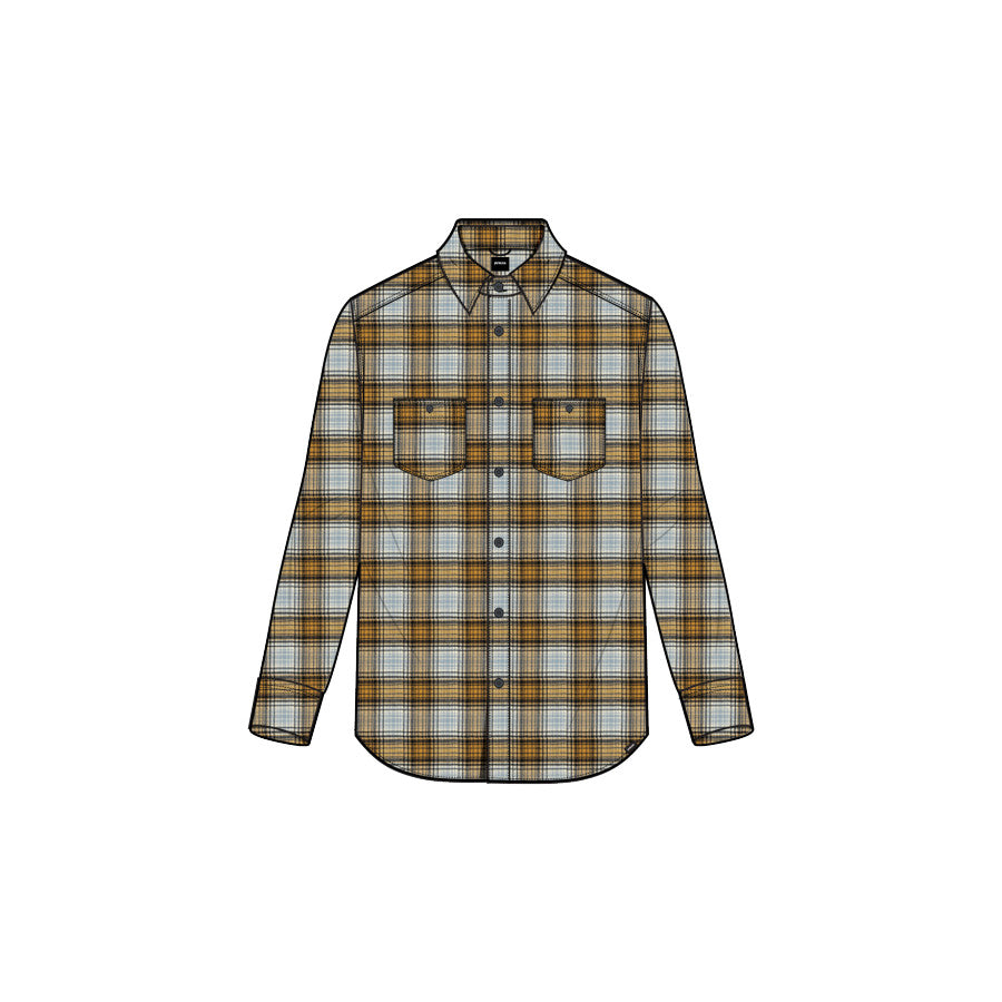 Prana Mens Dolberg Flannel Shirt 206 Cavern