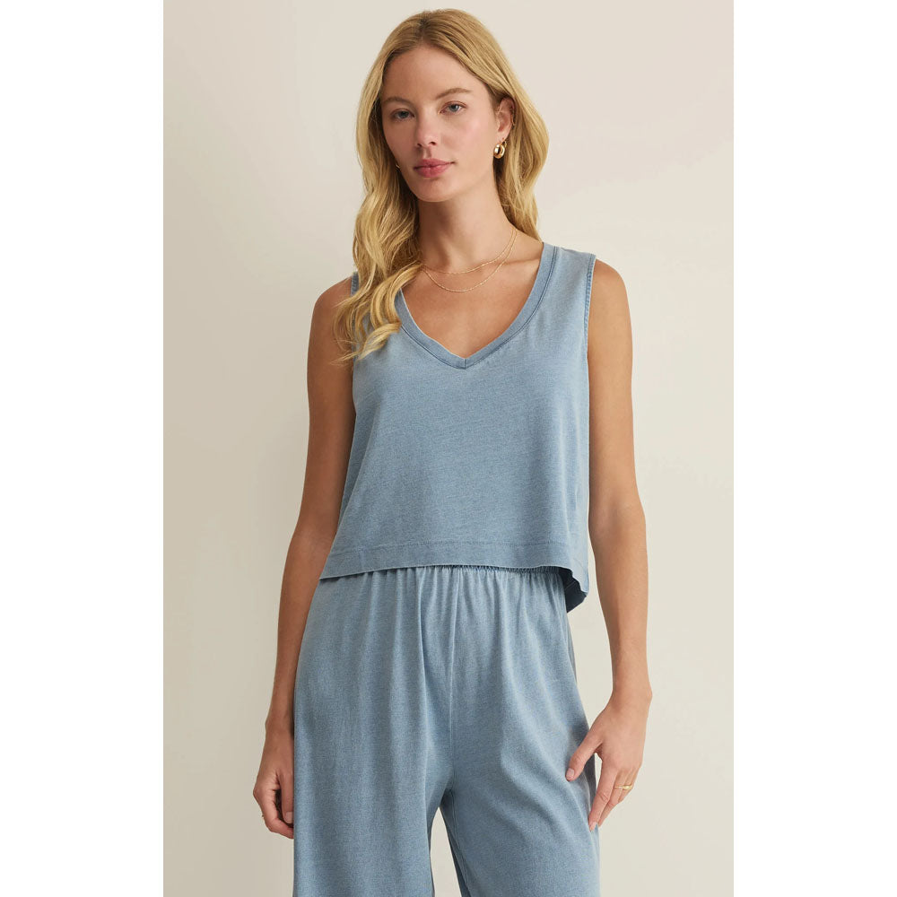 Women's Sloane V-Neck Jersey Denim Tank