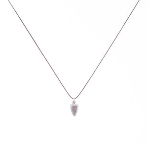 Bronwen Tiny Charm Necklace - 16" Arrowhead - Taupe/Silver