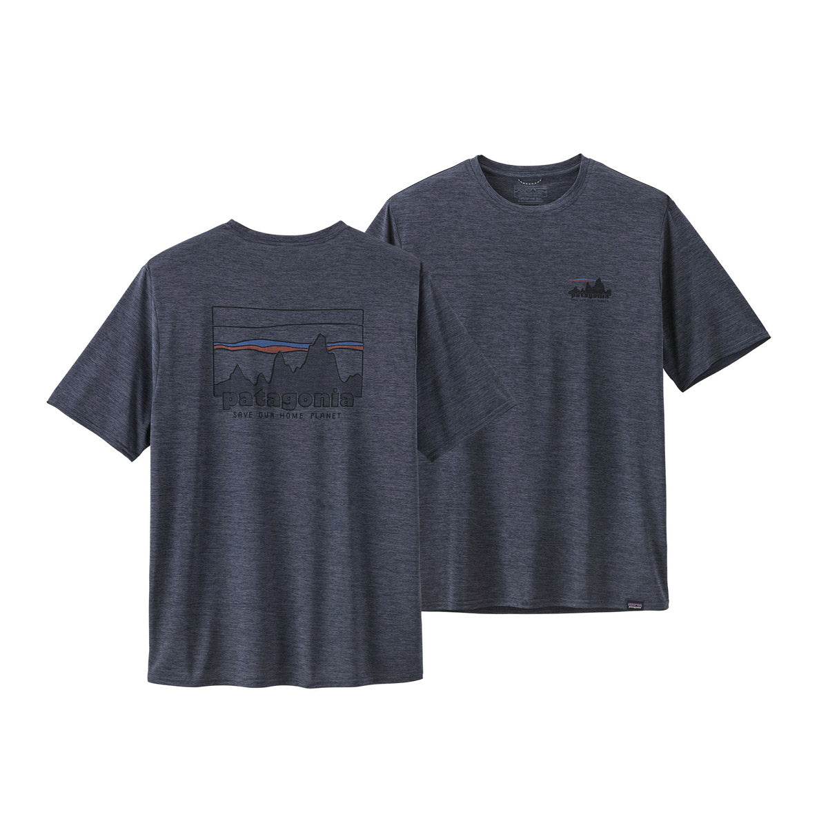 Patagonia Men's Capilene Cool Daily Graphic Shirt '73 Skyline: Smolder Blue X-Dye