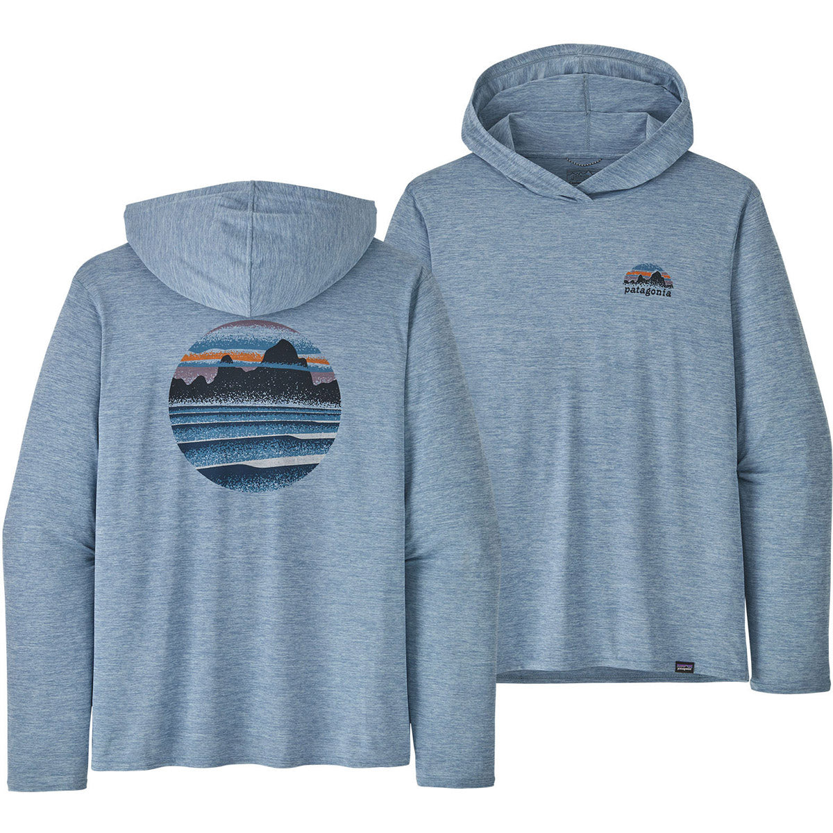 Patagonia Men's Capilene Cool Daily Graphic Shirt kyline Stencil: Steam Blue X-Dye / S