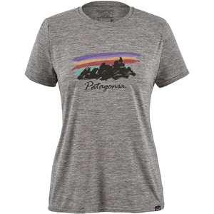 Patagonia Women's Cap Cool Daily Graphic Shirt Free Hand Fitz Roy: Feather Grey