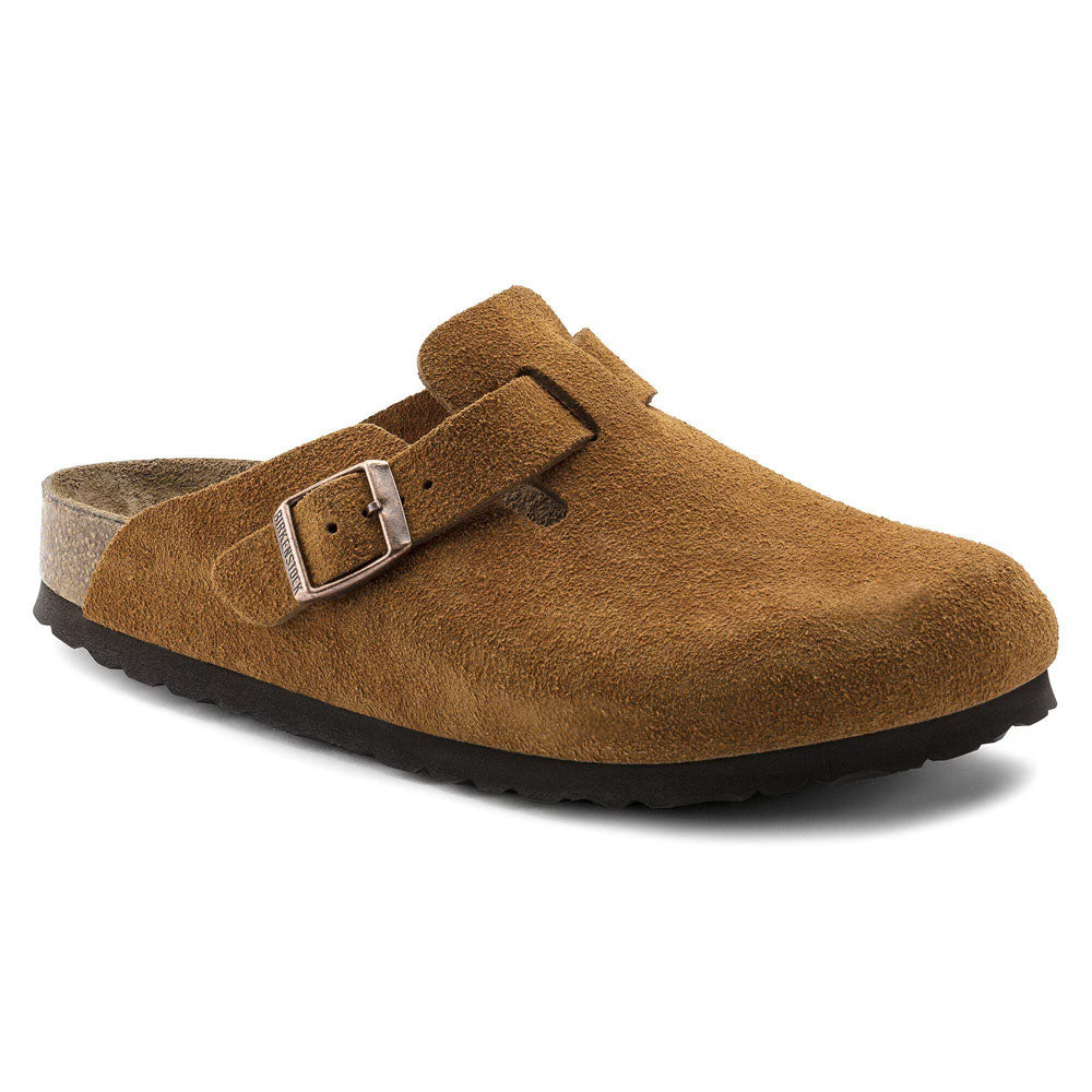 Birkenstock Boston Soft Footbed Suede Leather - Narrow Mink