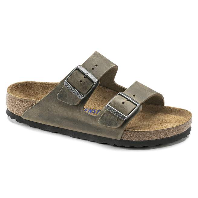 Birkenstock Arizona Soft Footbed Oiled Leather - Regular Faded Khaki
