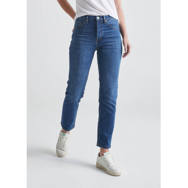 DU/ER W Midweight Performance Denim High Rise Straight 29" MBL Medium Blue