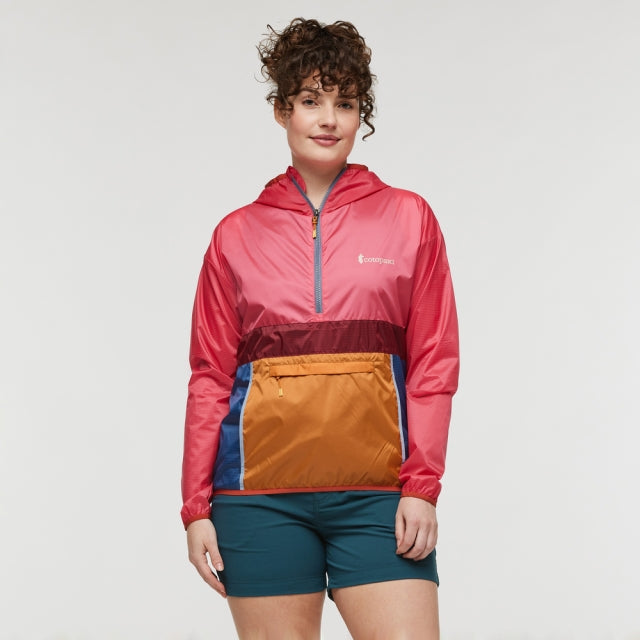 Cotopaxi Womens Teca Half-Zip Windbreaker FLILV Floor is Lava