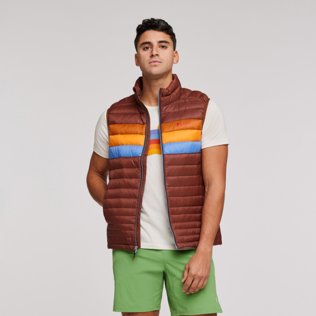 Cotopaxi Mens Fuego Down Vest ACSTR Acorn Stripes