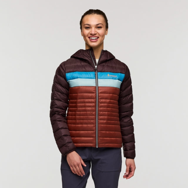 Cotopaxi Women&#39;s Fuego Hooded Down Jacket CFERT Coffee and Rusty