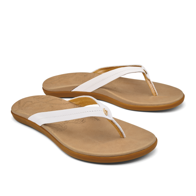 Olukai Womens Honu WBGS Bright White/Golden Sand