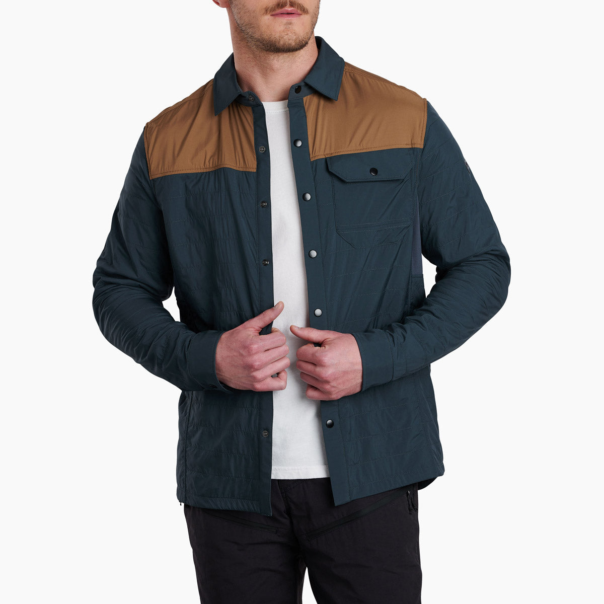 Kuhl Men&#39;s The One Shirt-Jac Deep Pond/Dark Khaki