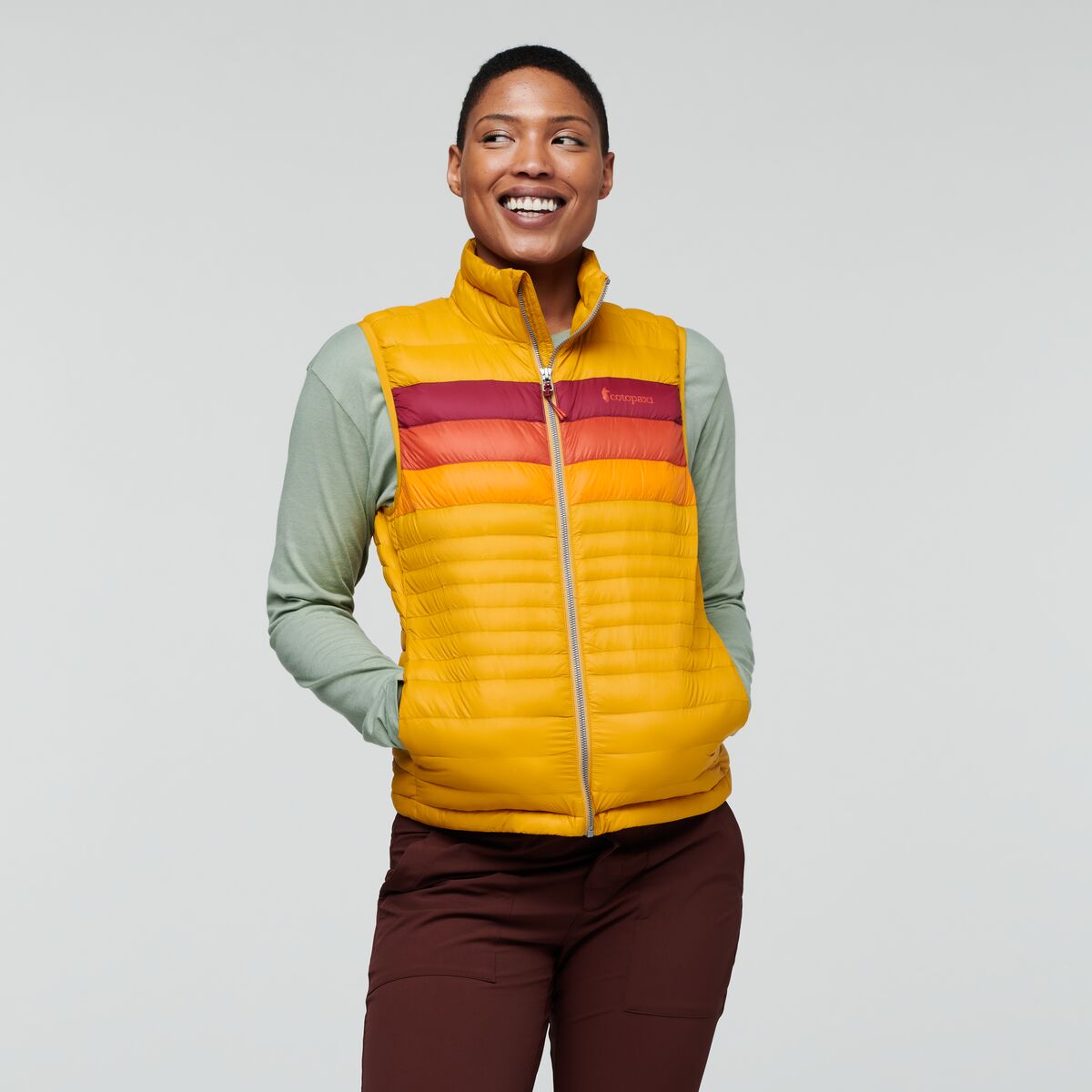 Cotopaxi Women's Fuego Down Vest Amber Stripes