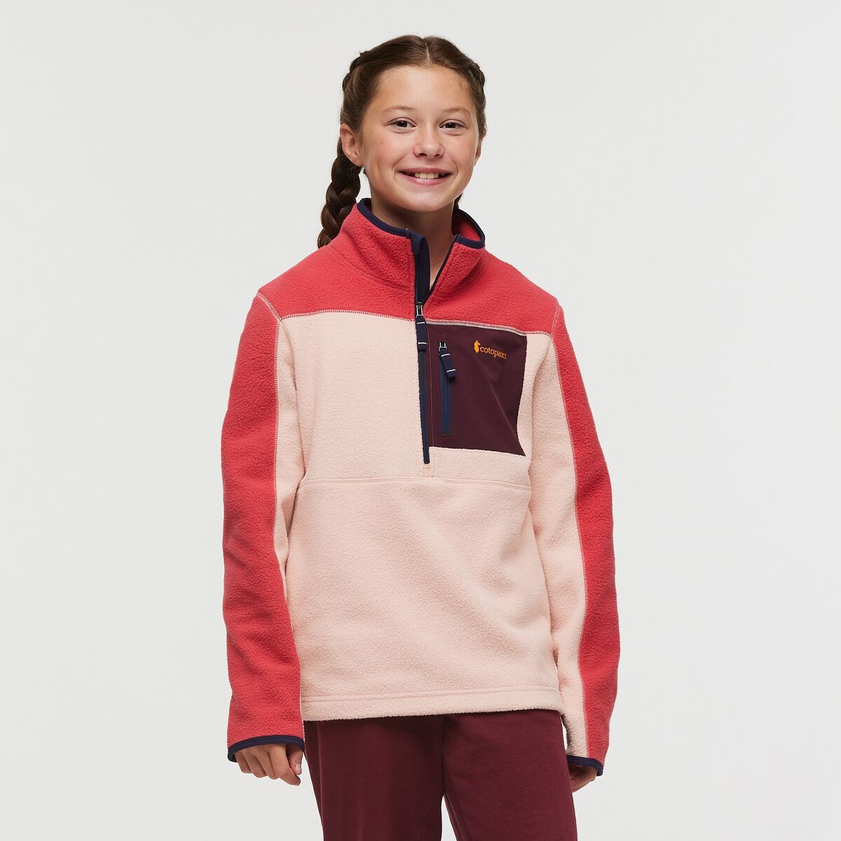 Cotopaxi Kids' Abrazo Half-Zip Fleece Jacket Strawberry/Rosewood