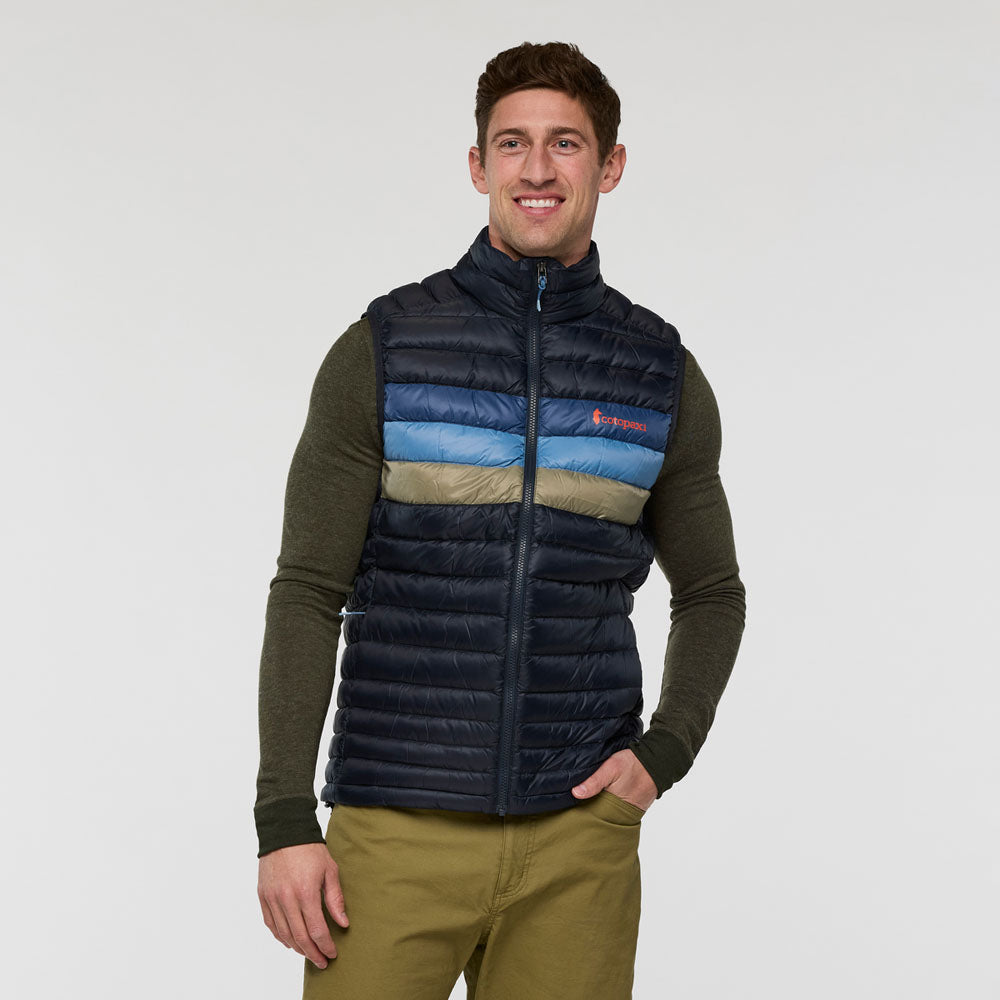 Cotopaxi Mens Fuego Down Vest Carbon Stripes