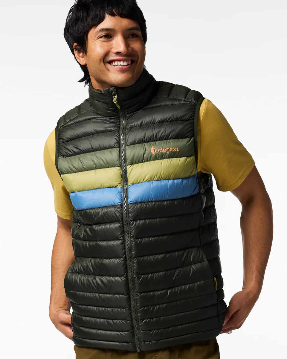 Cotopaxi Mens Fuego Down Vest Woods Stripes