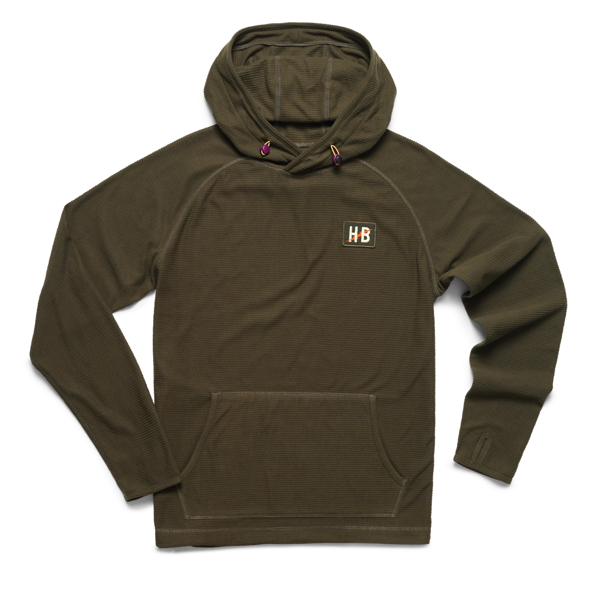 Howler Brothers Mens Palo Duro Grid Fleece Hoodie OAT Oatmeal