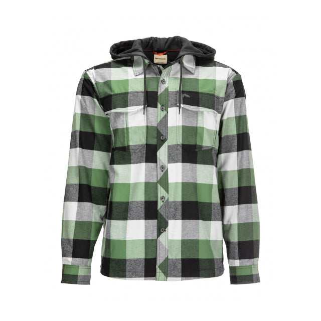 Simms Fishing Men&#39;s Coldweather Hoody 572 Moss Green Buffalo Plaid