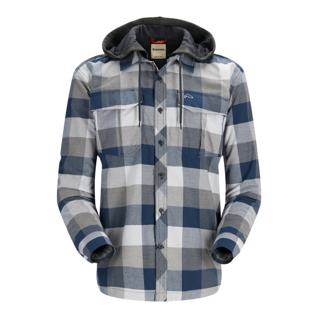 Simms Fishing Men&#39;s Coldweather Hoody 999 Navy Buffalo Plaid