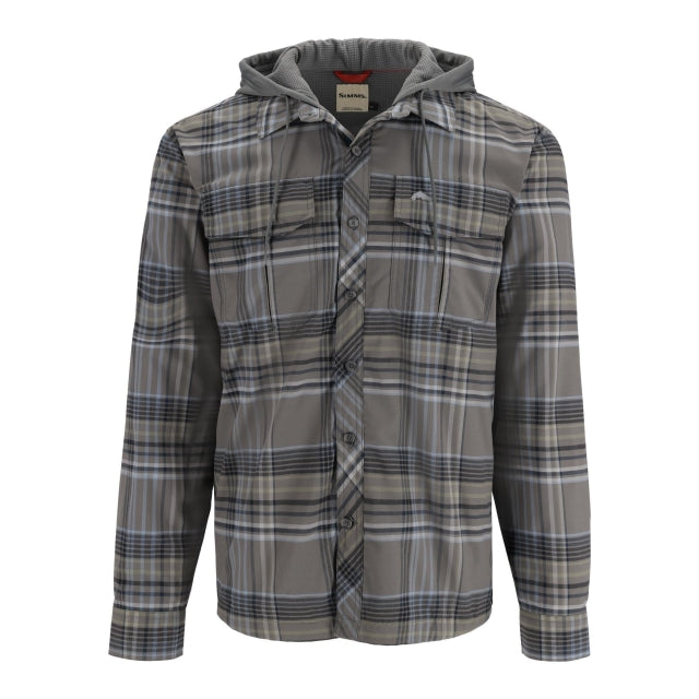 Simms Fishing Men&#39;s Coldweather Hoody 1272 Gunmetal Neo Plaid