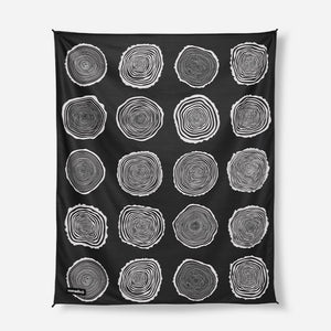 Nomadix Festival Blanket: Tie-dye Black And White Rings of Time Black