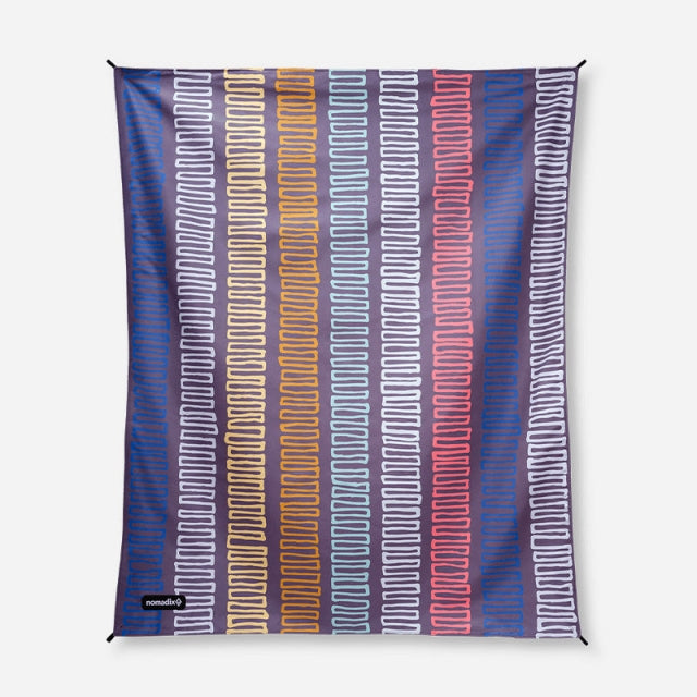 Nomadix Festival Blanket: Tie-dye Black And White Switchback Multi