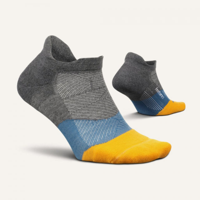 Feetures! Elite Light Cushion No Show Tab Socks Electric Gray