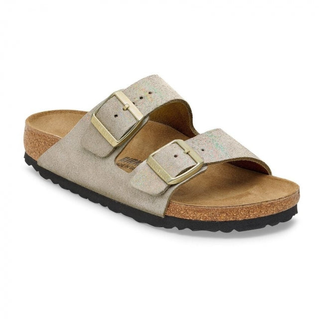 Birkenstock Arizona Suede Leather - Narrow Shimmering Taupe