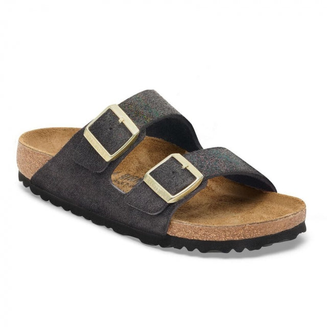 Birkenstock Arizona Suede Leather - Narrow Shimmering Black