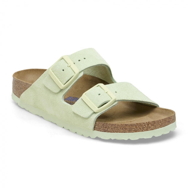 Birkenstock Arizona Soft Footbed Suede Leather - Narrow Fade Lime