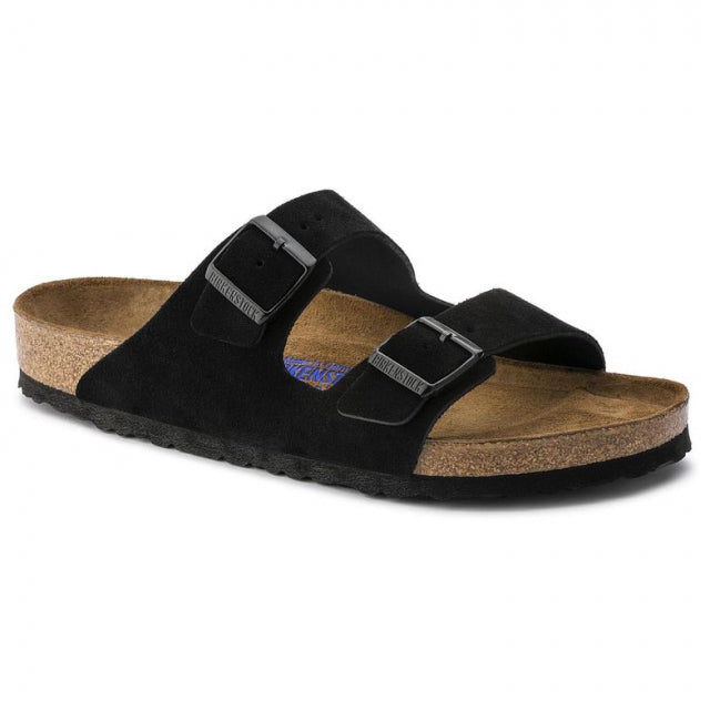 Birkenstock Arizona Soft Footbed Suede Leather - Narrow Black