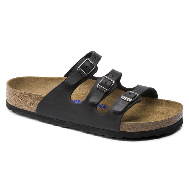 Birkenstock Women&#39;s Florida Soft Footbed Oiled Leather Black