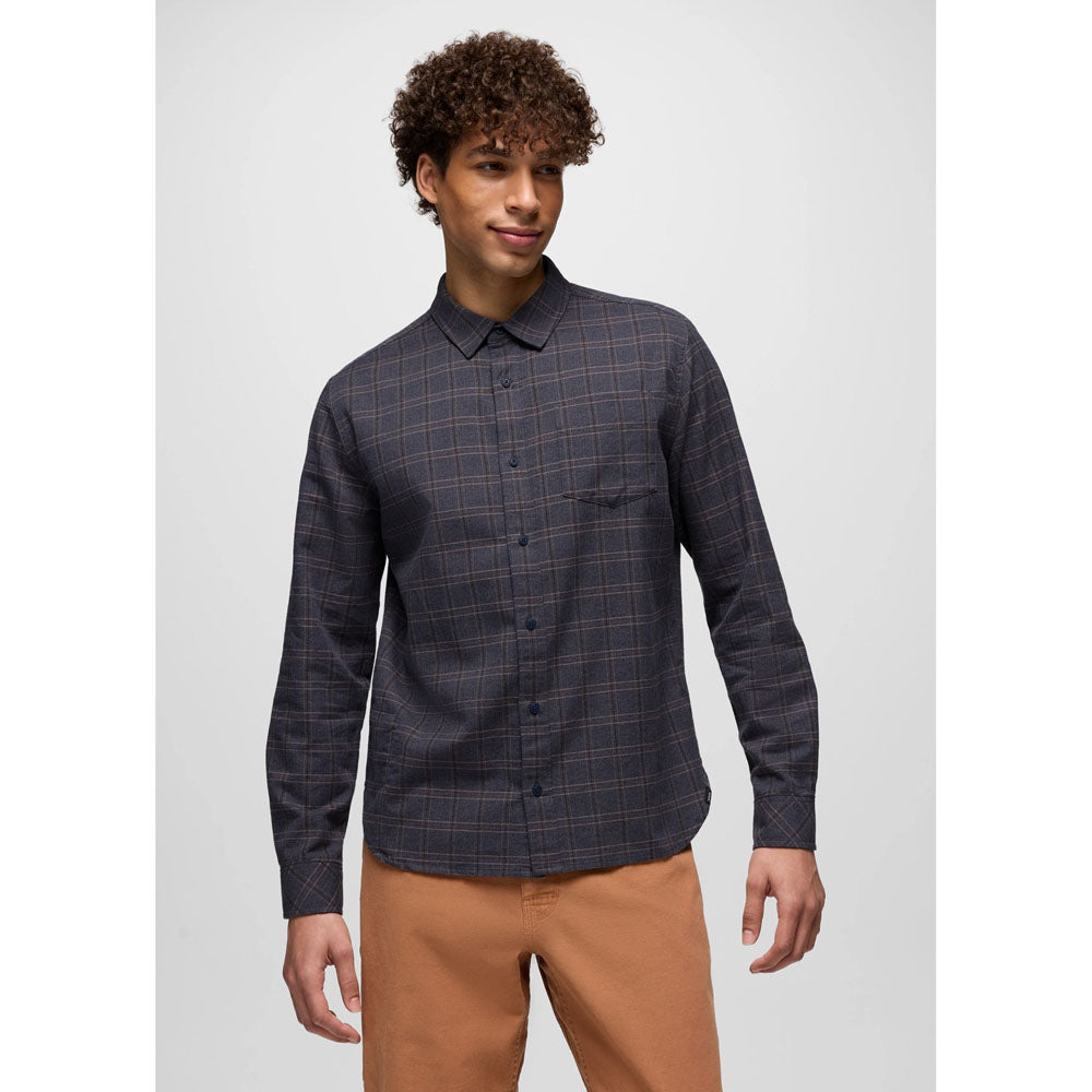 Prana Mens Los Feliz Flannel Shirt Capulet Blue