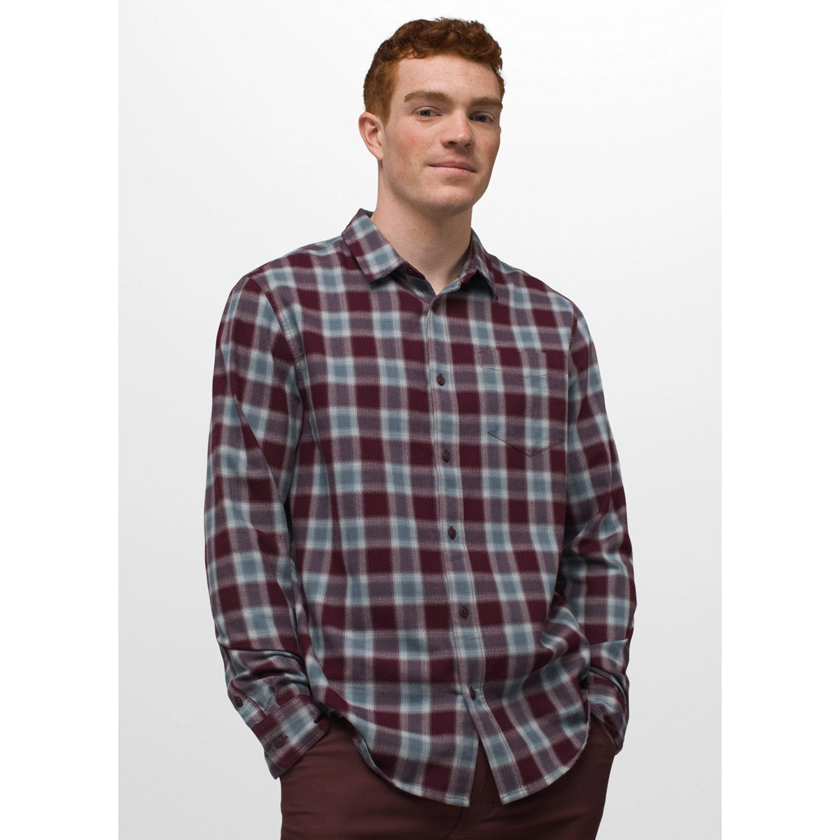 Prana Men&#39;s Los Feliz Flannel Shirt - Slim Quarry