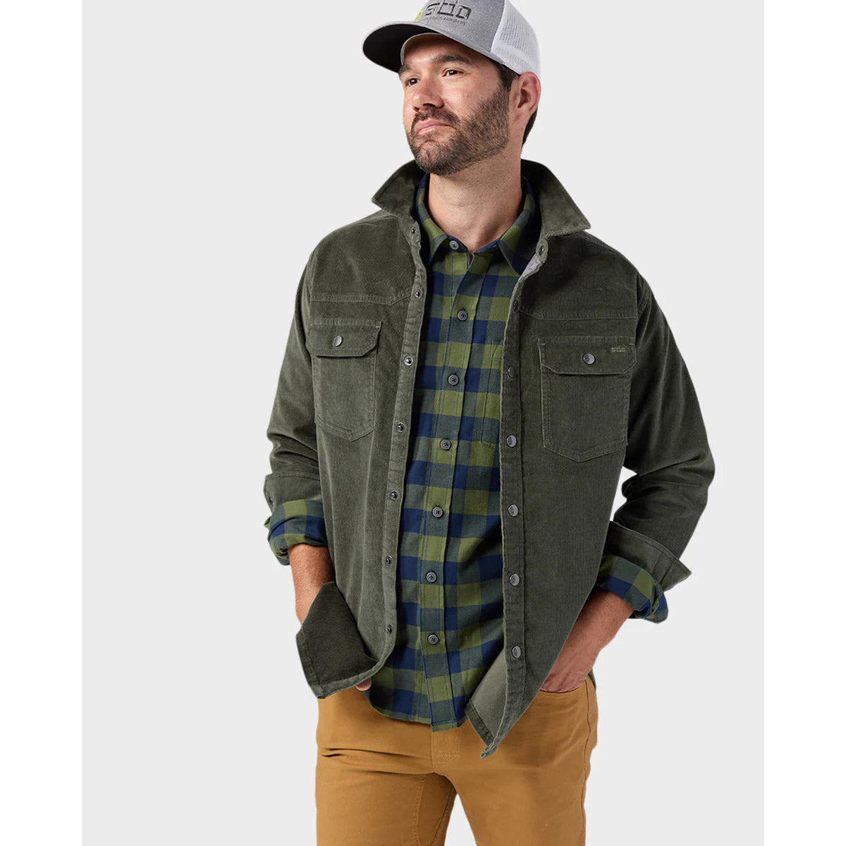 Stio Men's Saratoga Cord Shirt Oakmoss